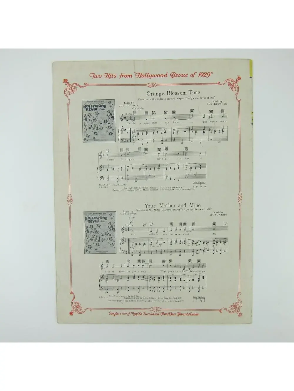 Sheet Music Singin In The Rain Hollywood Revue of 1929 Joan Crawford Vintage